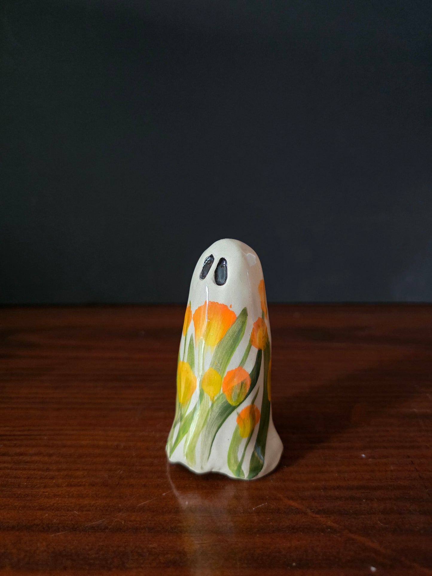 Orange Poppy- Ceramic Ghost