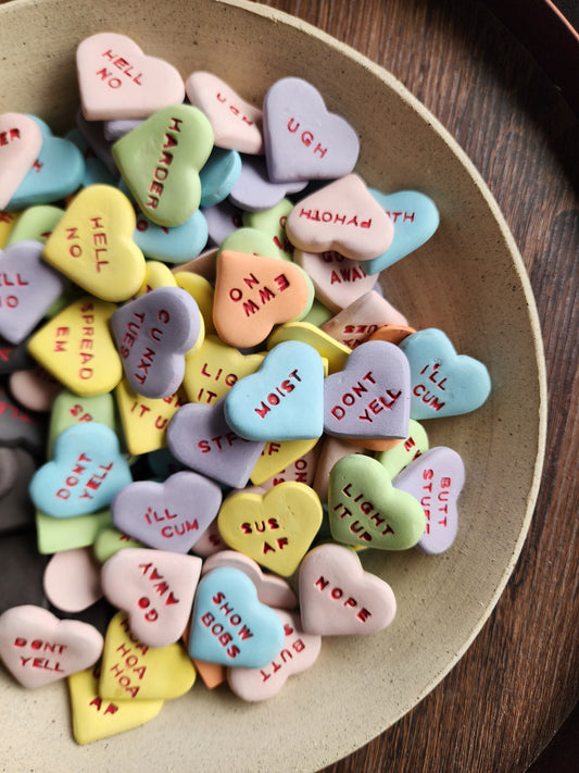 Filthy Candy Heart Magnets - coloured