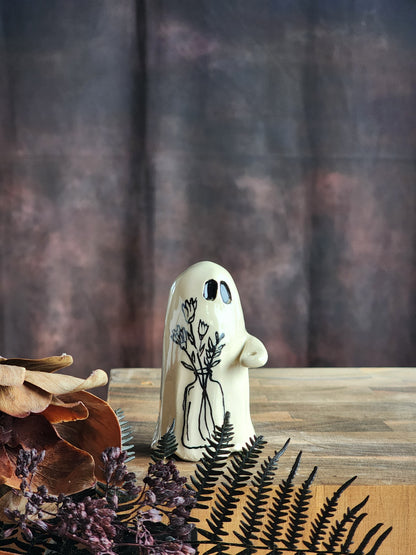 Flower Holder Ceramic Ghost - 2