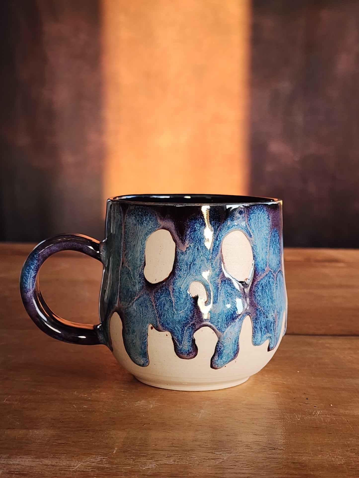 Drippy Skull Mug - Blueberry blobs