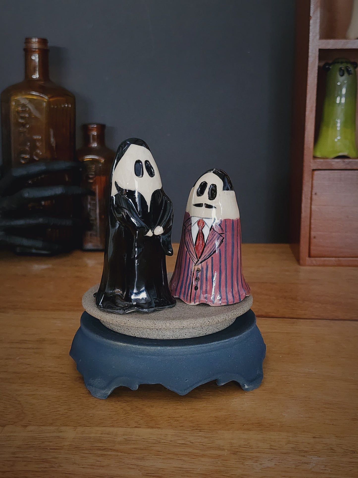 Morticia and Gomez 1 - Ceramic Ghosts