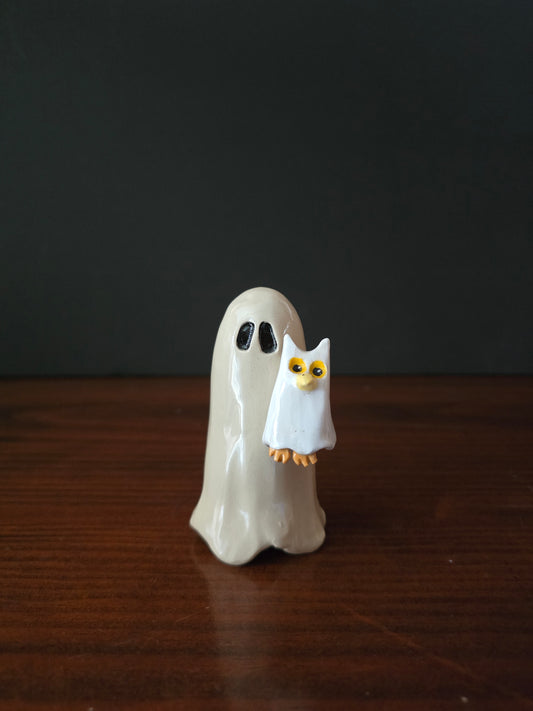 Ghost Pet Owl - Ceramic Ghost