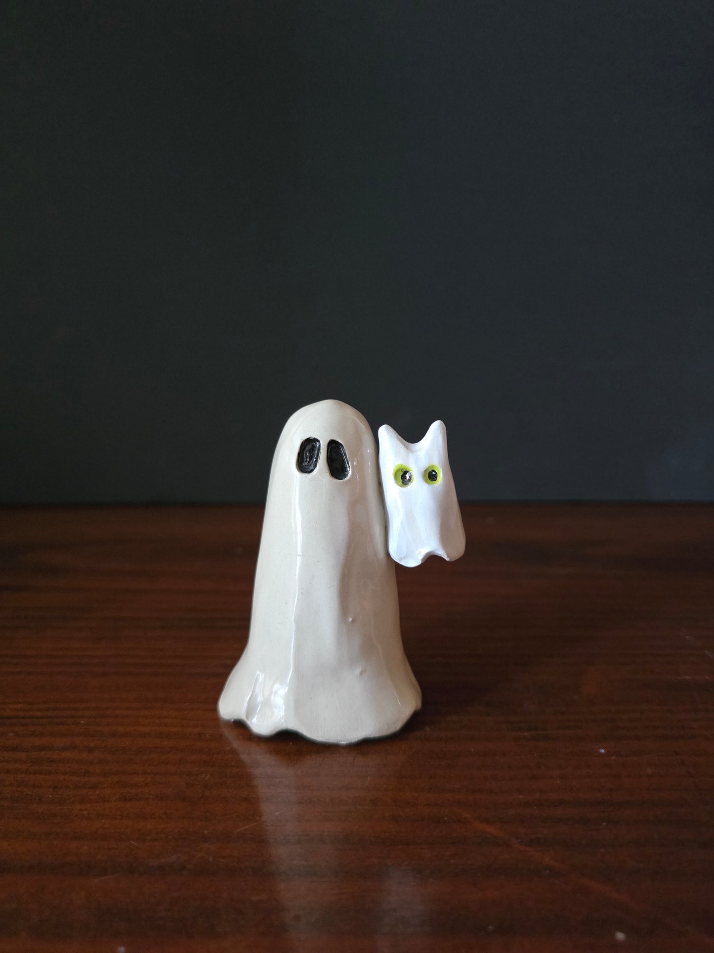 Ghost Pet - Green-eyed - Ceramic Ghost