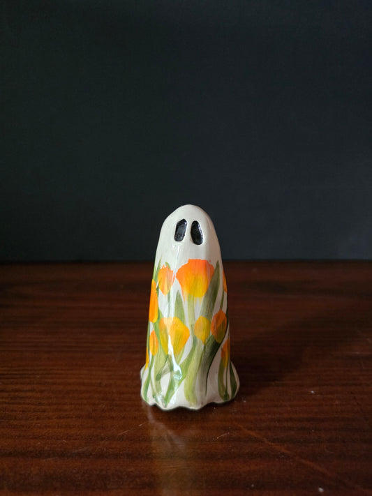 Orange Poppy- Ceramic Ghost