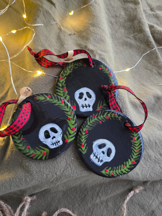 Festive Skull-  Hanging Ornament