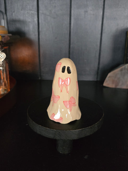 Pink Bows - Ceramic Ghost
